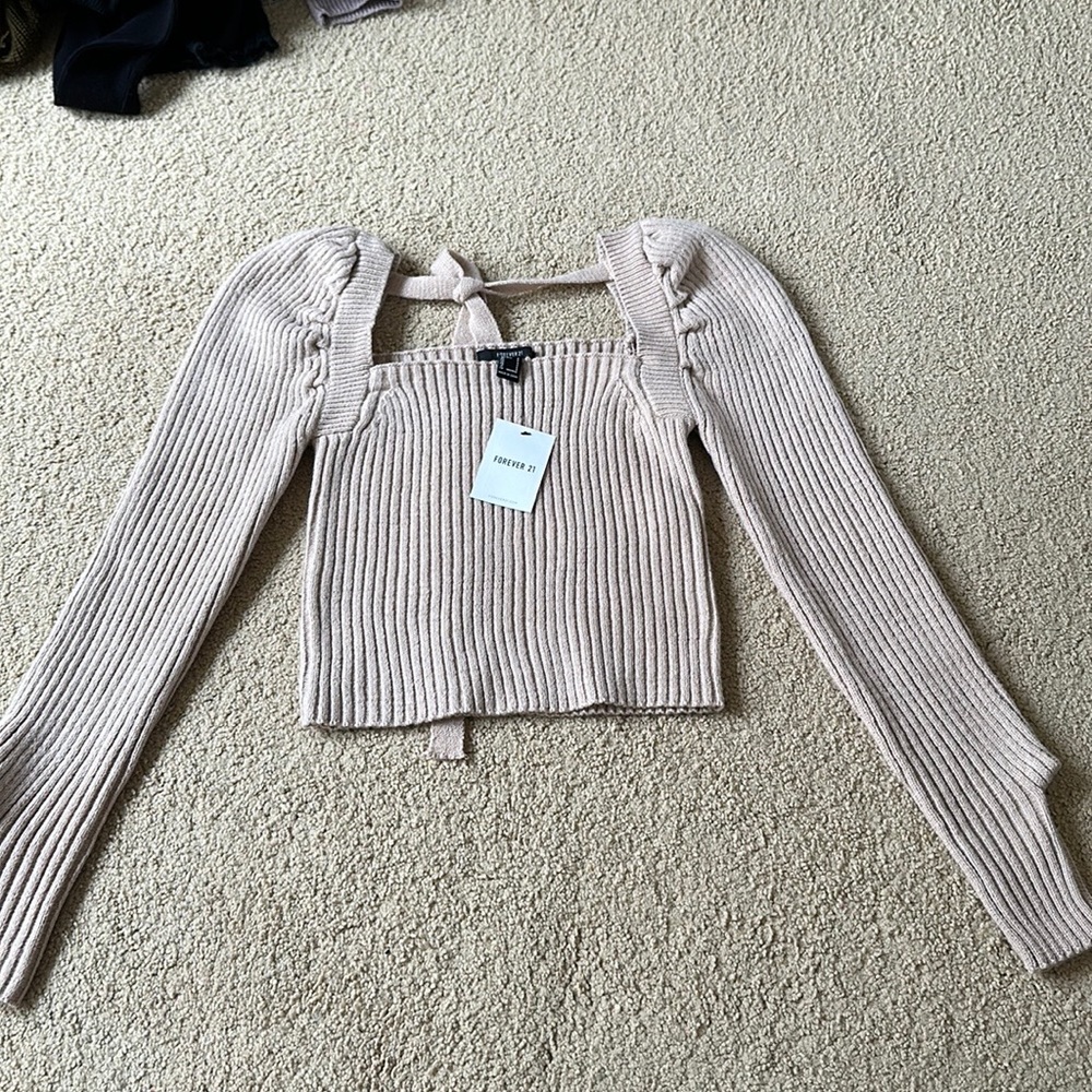 Cute knit sweater blush pink forever 21 NEW WITH TAGS